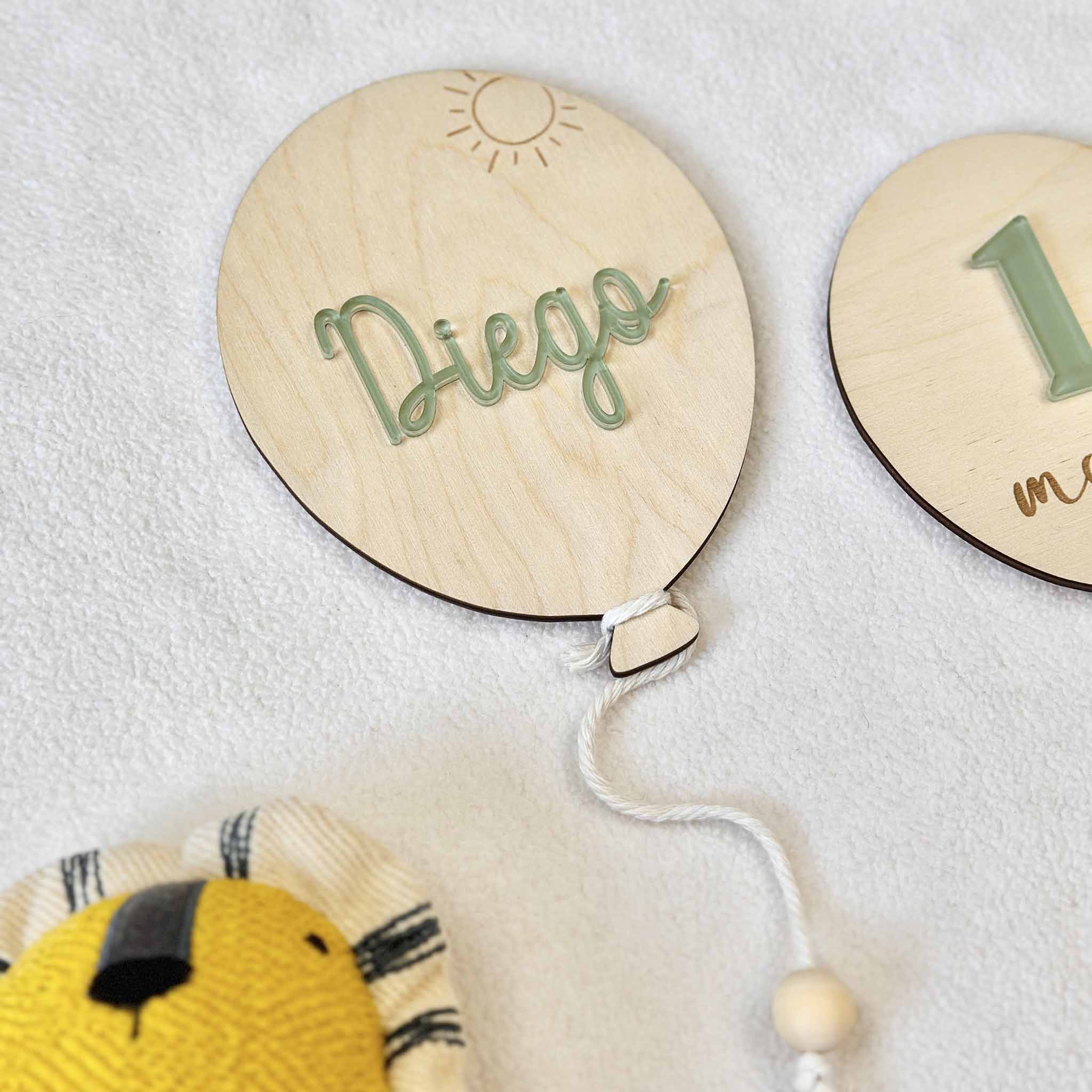 Milestones cards primo anno in legno personalizzate