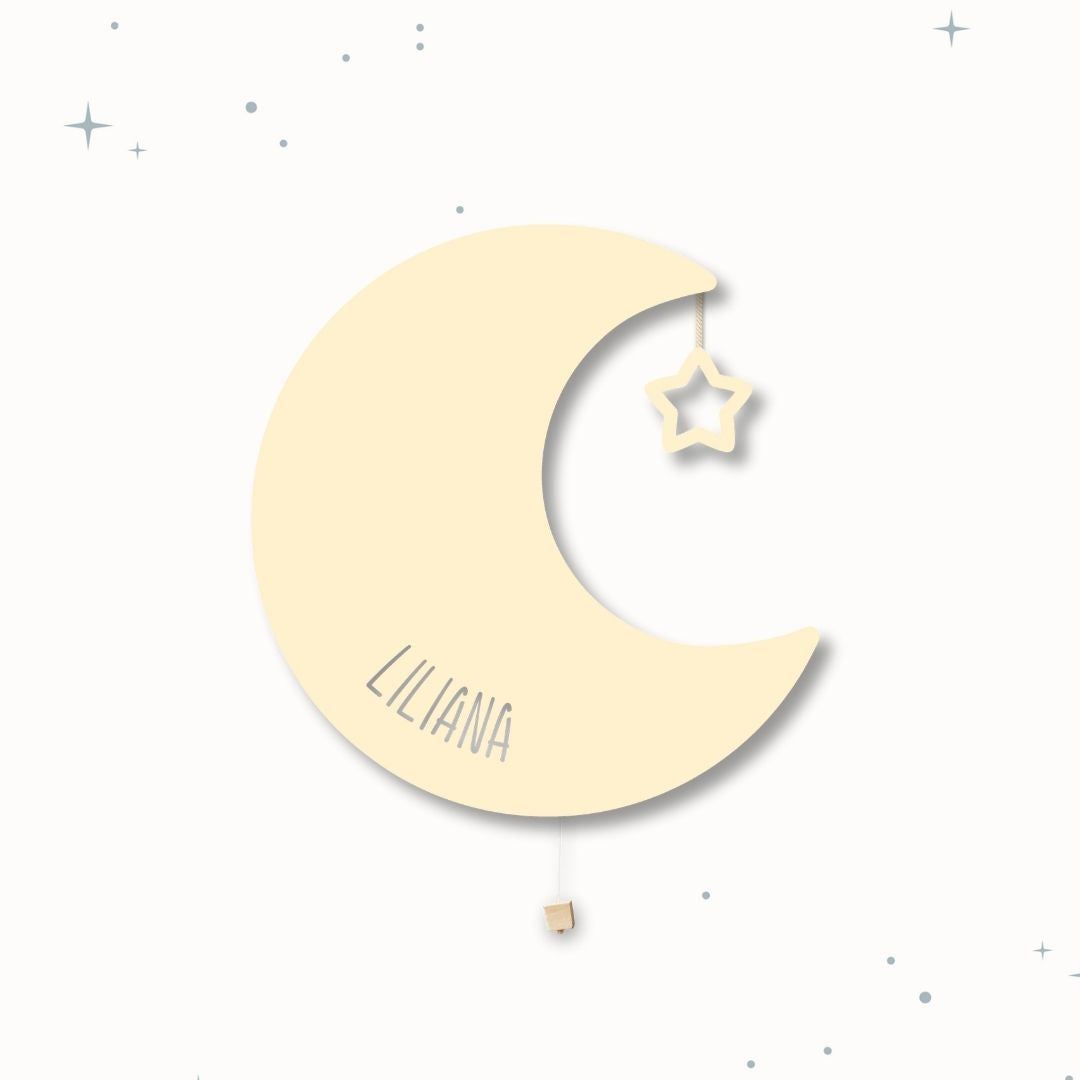 Lampada da parete personalizzata per cameretta bambini a forma di luna gialla banana frappè