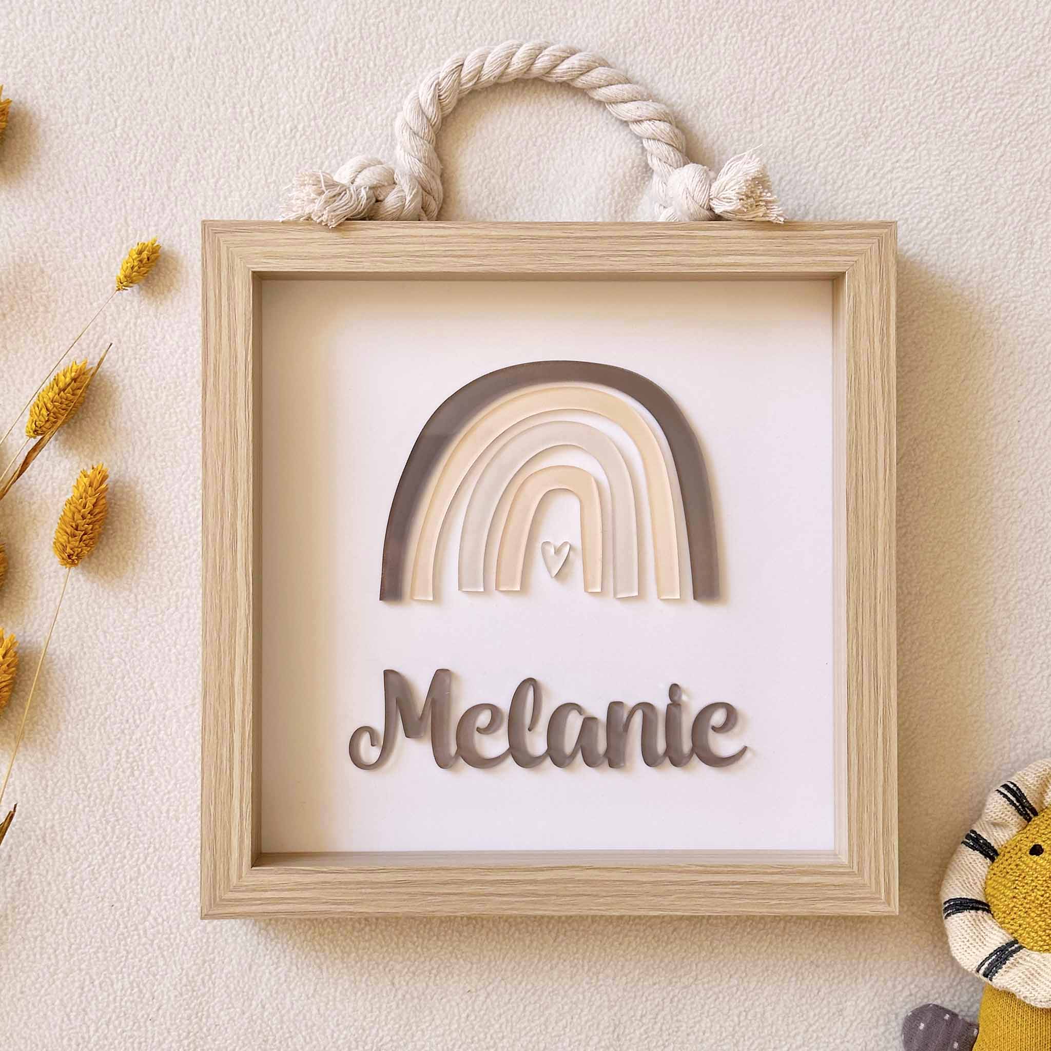 Quadretto arredo camerette bambini beige legno