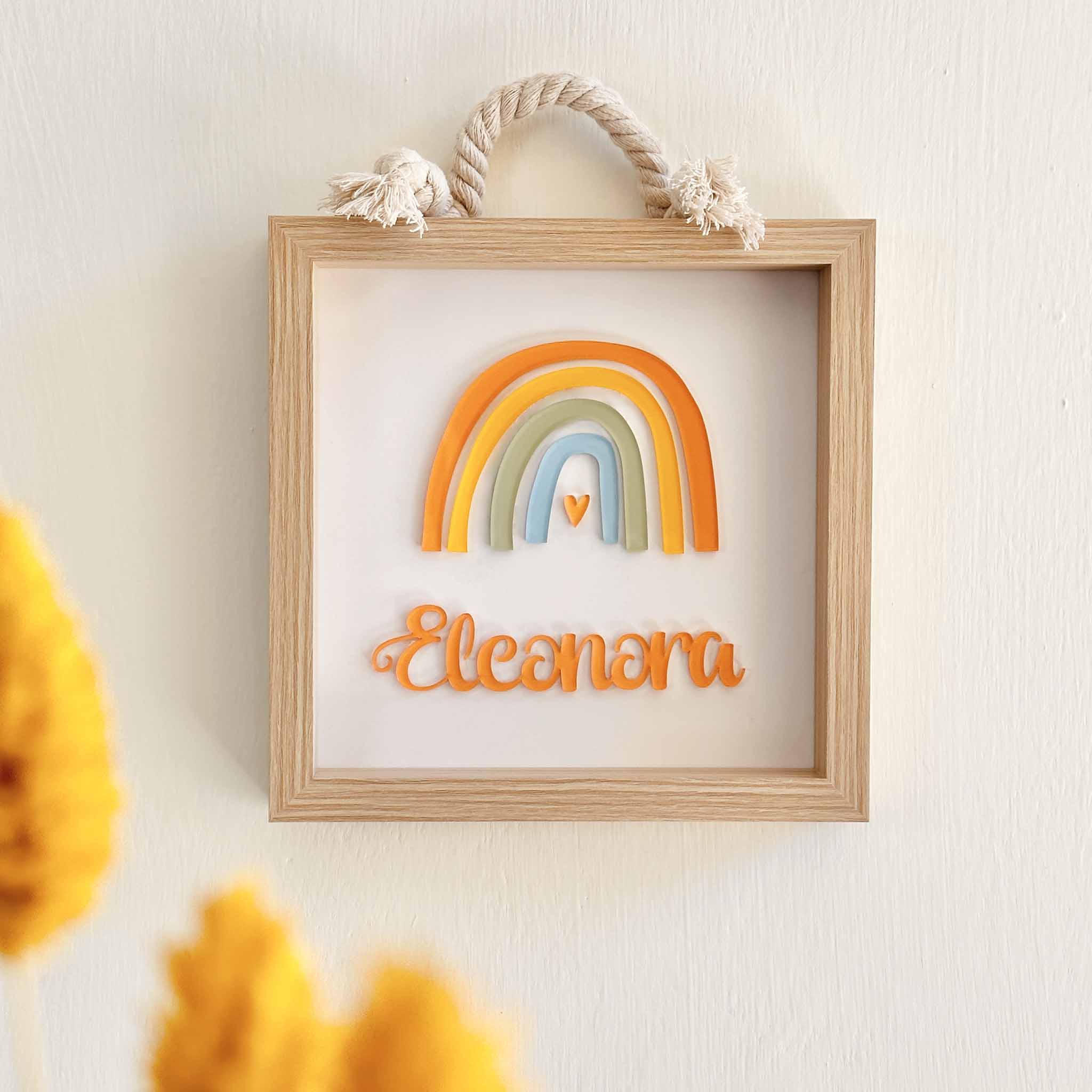 Quadretto arredo camerette bambini legno colorato arcobaleno