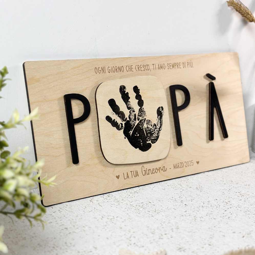 Targa regalo papà bambino personalizzata