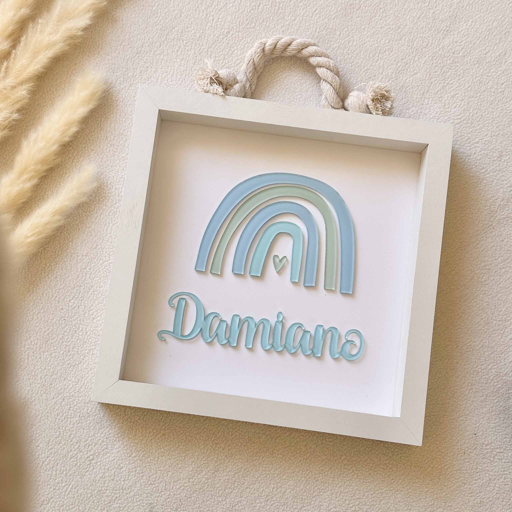 Quadretto arredo camerette bambini bianco blu azzurro