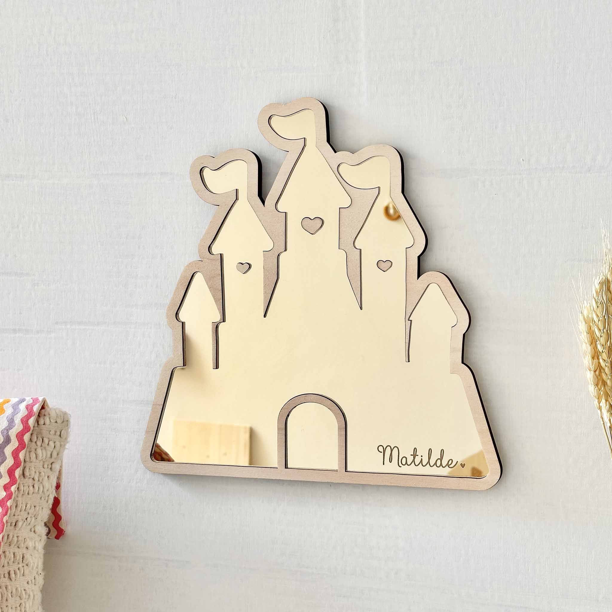 Specchio personalizzato decorazione per cameretta bambina con nome