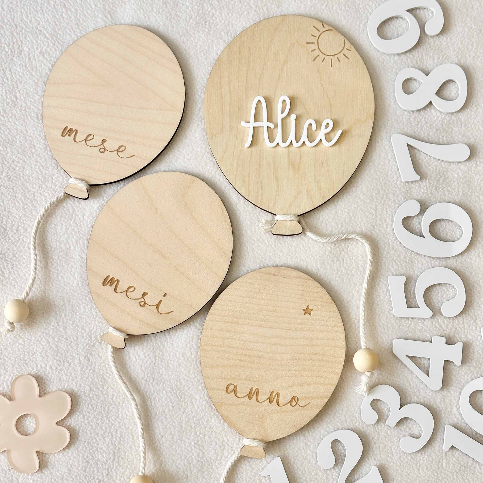 Milestones cards personalizzate per neonati