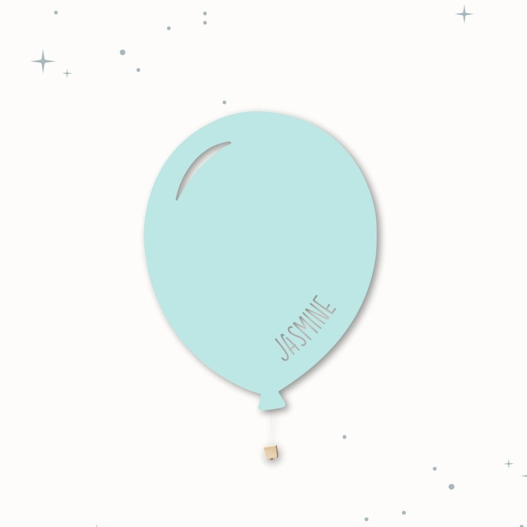Lampada da parete personalizzata per cameretta bambini a forma di palloncino verde acqua