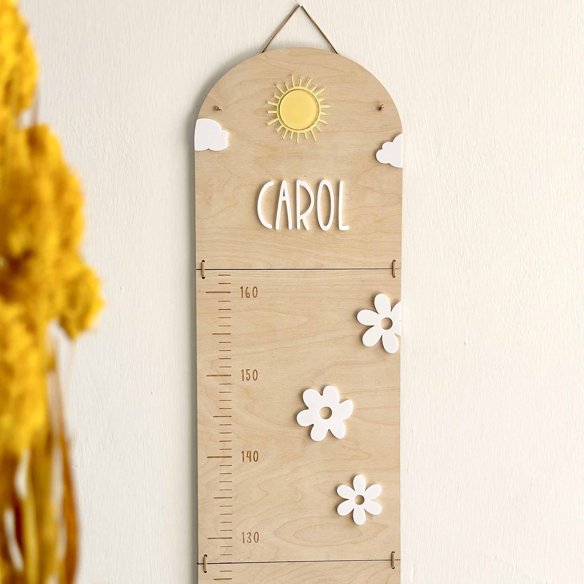 Metro crescita personalizzato per bambini a tema fiori