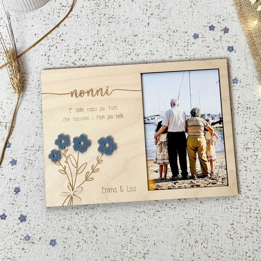 Cornice Portafoto Girevole In Legno "Me & My Nanny" – Per 2 Foto 10x15