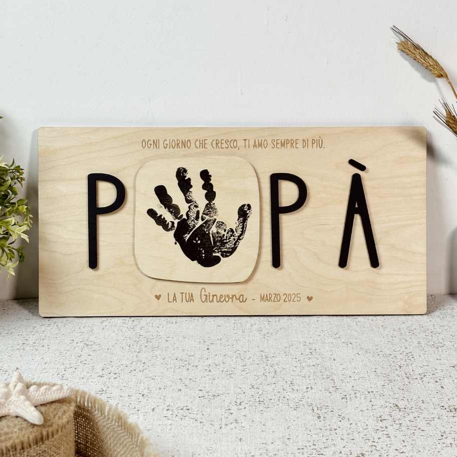 Regalo festa del papà impronta figlio