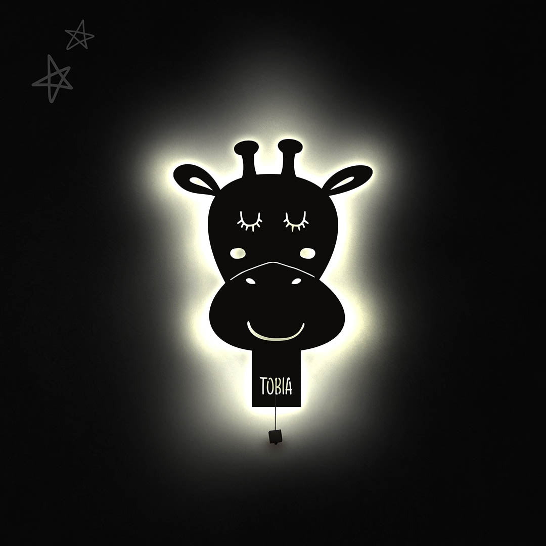 Lampada da parete personalizzata per cameretta bambini a forma di giraffa