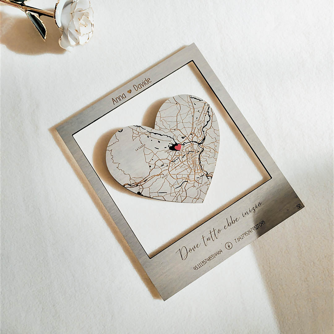 Mappa regalo personalizzato fidanzamento